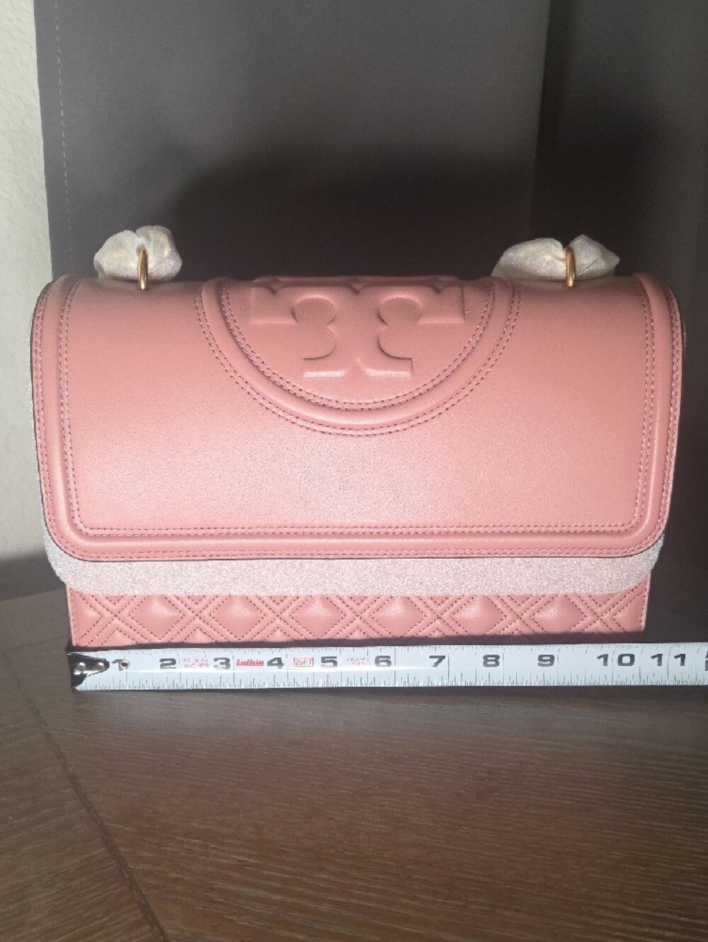 Tory Burch Blush Quilted Shoulder Bag with Logo Flap - Picture 4 of 7